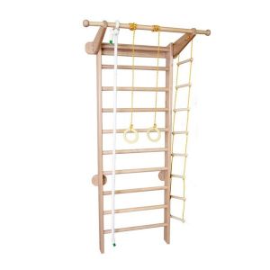 Спортивний куточок з буку з широким хватом з мотузковим набором