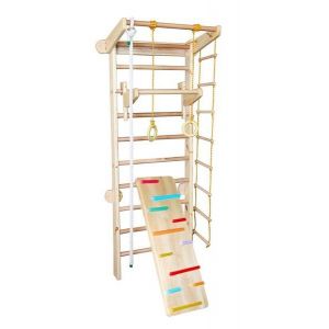 Спортивний куточок з сосни з турнічком і ребристою дошкою