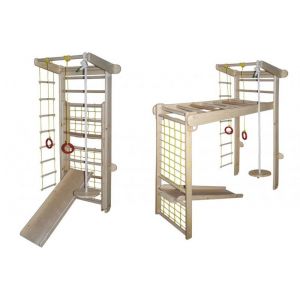 Спортивный уголок с горкой Трансформер из сосны