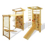 Спортивний куточок Трансформер з сосни з гіркою і скелелазкою