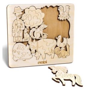 Деревянный пазл Веселая Ферма