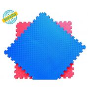 Мат татамі Eva-Line синій/червоний Плетенка