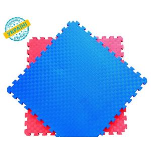 Мат татамі Eva-Line синій/червоний Плетенка