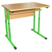 Стіл учнівський, 1-місний, регульований по висоті, з полицею