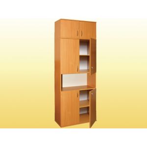 Шафа книжкова, напівзакрита, 4-дверна, з антресоллю