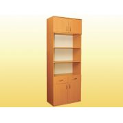 Шафа книжкова, з 2 шухлядами, 2-дверна, з антресоллю