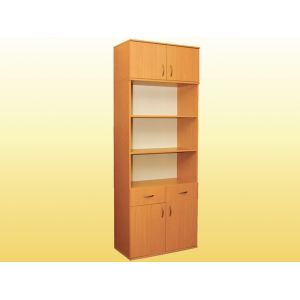 Шкаф книжный, с 2 ящиками, 2-дверный, с антресолью