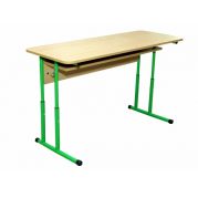 Стіл учнівський 2-місний з полицею посиленої конструкції
