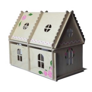 Кукольный домик 2 этажа с росписью