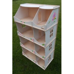 Ляльковий будиночок-шафа білий з розписом