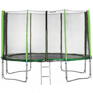 Батут Atleto 404 см с двойными ногами с сеткой (2 места)