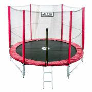 Батут Atleto 435 см с двойными ногами с сеткой (3 места)