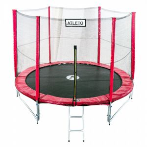 Батут Atleto 435 см с двойными ногами с сеткой (3 места)