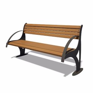 Скамья парковая со спинкой Плазма