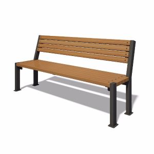 Лавка паркова зі спинкою Подвійна лінія
