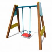 Гойдалка одинарна на дерев'яних стійках