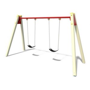 Гойдалка подвійна на дерев'яних стійках