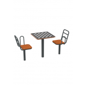 Шахматный стол и стулья со спинкой