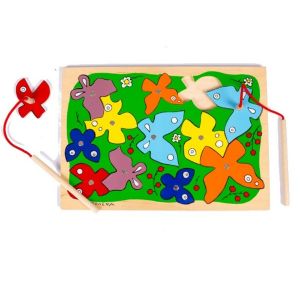 Дерев'яна рамка-вкладка на магнітах Lam Toys Хто спритний? Метелики