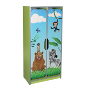 Шкаф детский 2-местный для раздевалки с фотопечатью Саванна