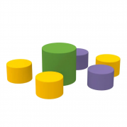 Комплект пуфов детских игровых круглых