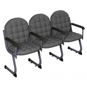 Кресло для актового зала мягкое 3-х местное Ткань