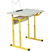 Парта 1-місна з регулюванням кута нахилу стільниці та полицею, ростова група №3-6