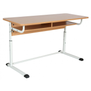 Парта шкільна 2-місна на плоскоовальній трубі, регульована по висоті, №4-7