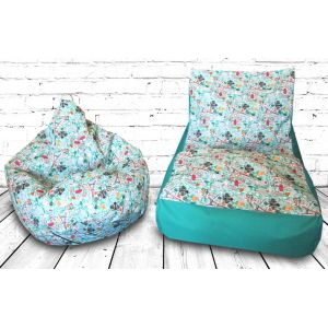 Комплект безкаркасних меблів принт Лежак+Груша