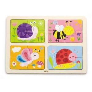 Пазл Viga Toys Насекомые 4-в-1