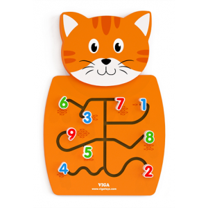 Настенный бизиборд Viga Toys Кот с цифрами