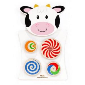 Настенный бизиборд Viga Toys Корова с кругами