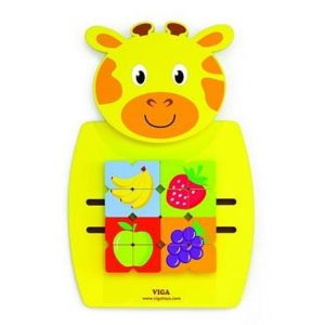 Настінний бізіборд Viga Toys Жирафа з фруктами