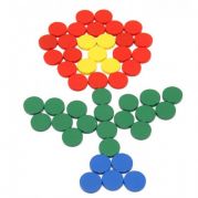 Сортувальні диски кольорові дерев'яні 50 шт