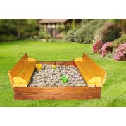 Пісочниця дерев'яна кольорова з кришкою 150*150см